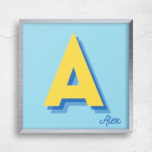 Arte de pared de letras audaces / DESCARGA DIGITAL / Inicial personalizada a medida / Decoración personalizada del hogar para niños / Habitación para niños / Sala de juegos