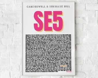 Custom Street Name Art Print | PHYSICAL PRINT | Personalised Postcode Wall Decor