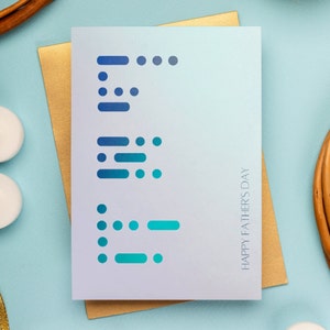 meilleur père de tous les temps | Fête des pères | Code Morse | Carte minimaliste colorée