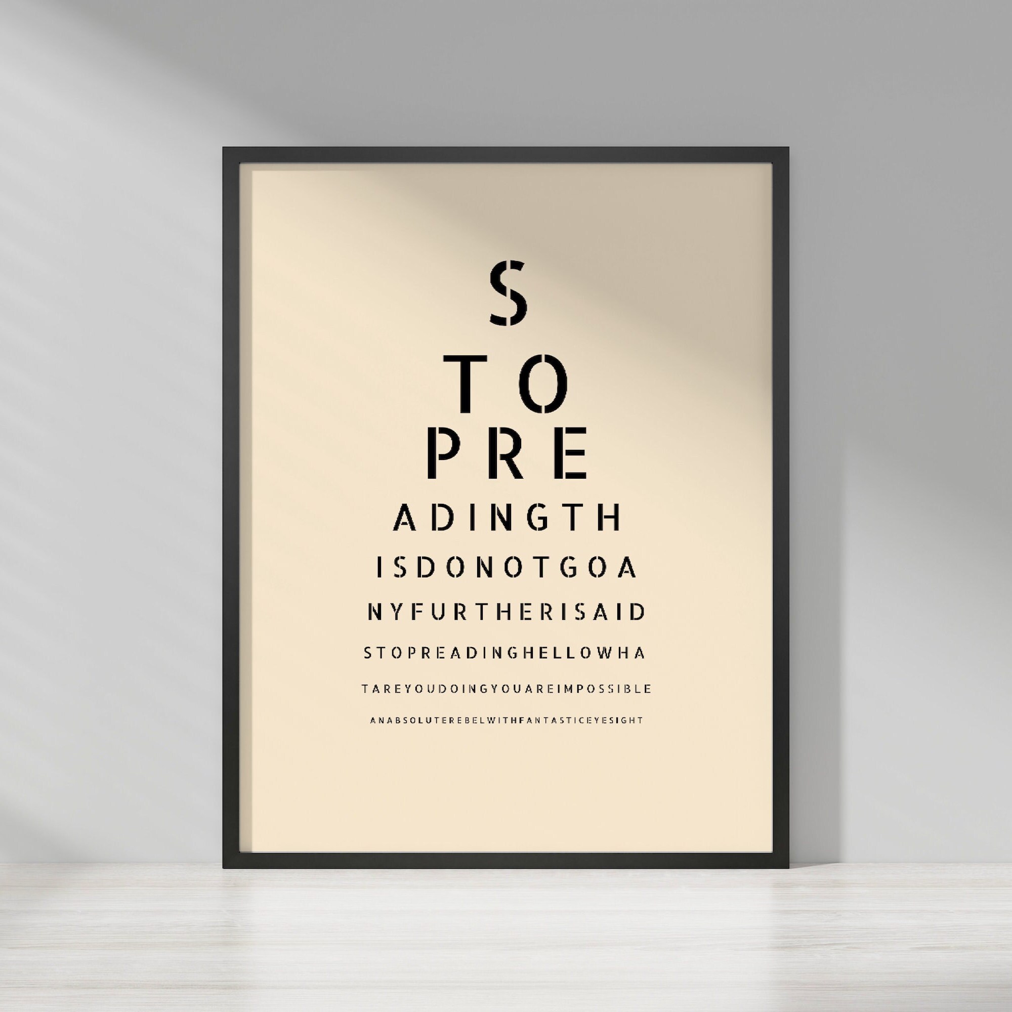 Eye Test Poster | DIGITAL DOWNLOAD | Humorous Home Decor Wall Art ...