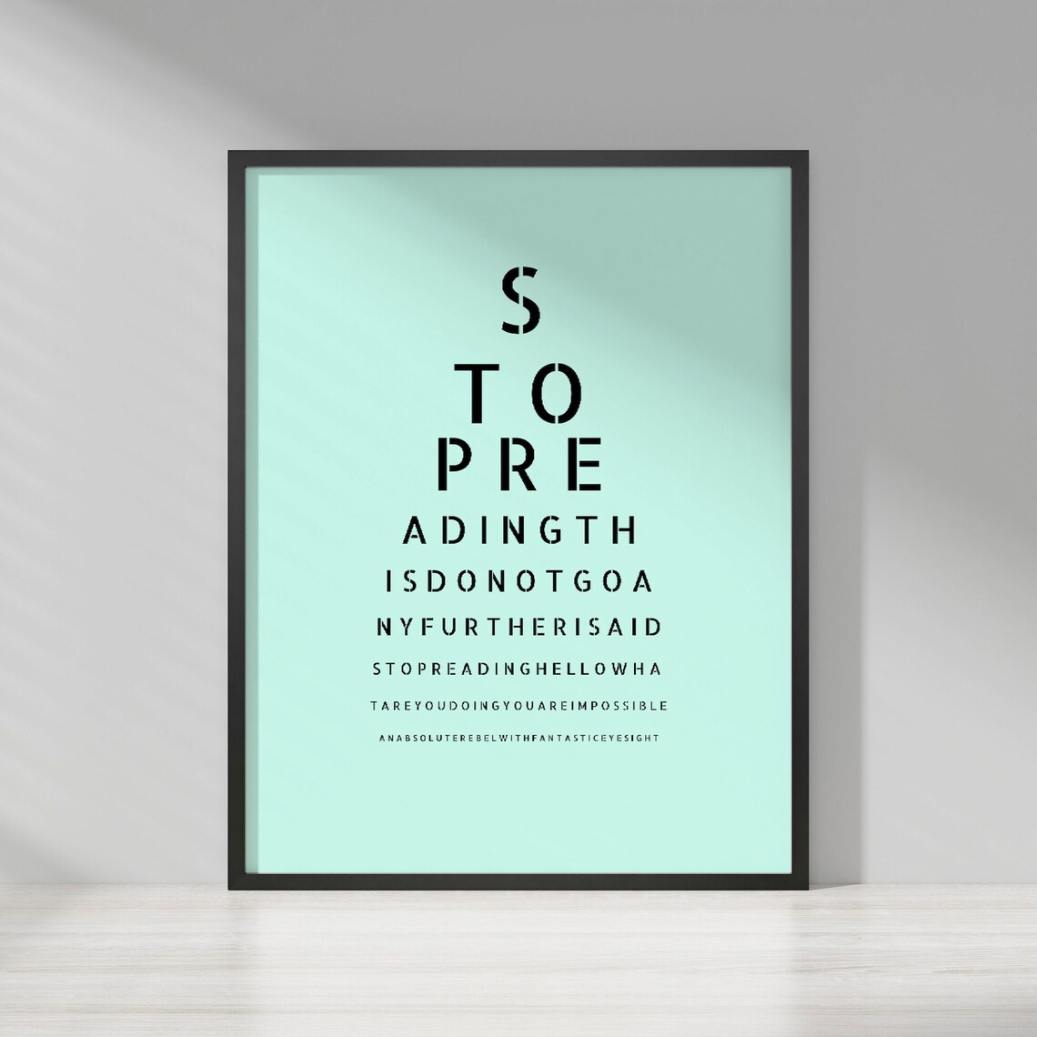 Eye Test Poster | DIGITAL DOWNLOAD | Humorous Home Decor Wall Art ...