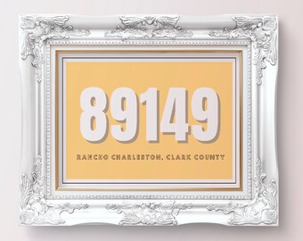 Zip Code Art Print | PHYSICAL PRINT | Custom Location Wall Decor
