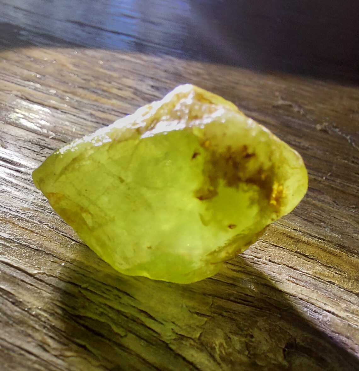 Natural Lime Titanite Crystal Piece Clean Bright Lime Green Etsy