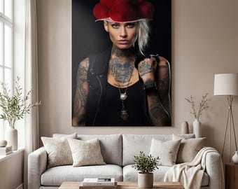 Erika met haar Bollenhut-hoed – kunstprint, poster en canvas van het Zwarte Woud