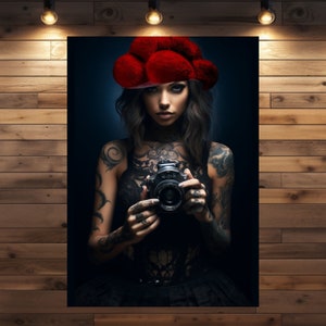 Schwarzwald Schönheit Marie als Poster oder Leinwand - unsere schöne Fotografin im Schwarzwald Style als einzigartige Wandkunst