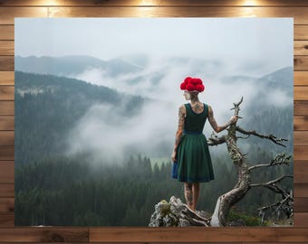 Mystische Erika im Schwarzwald – Bollenhut Porträt Leinwand