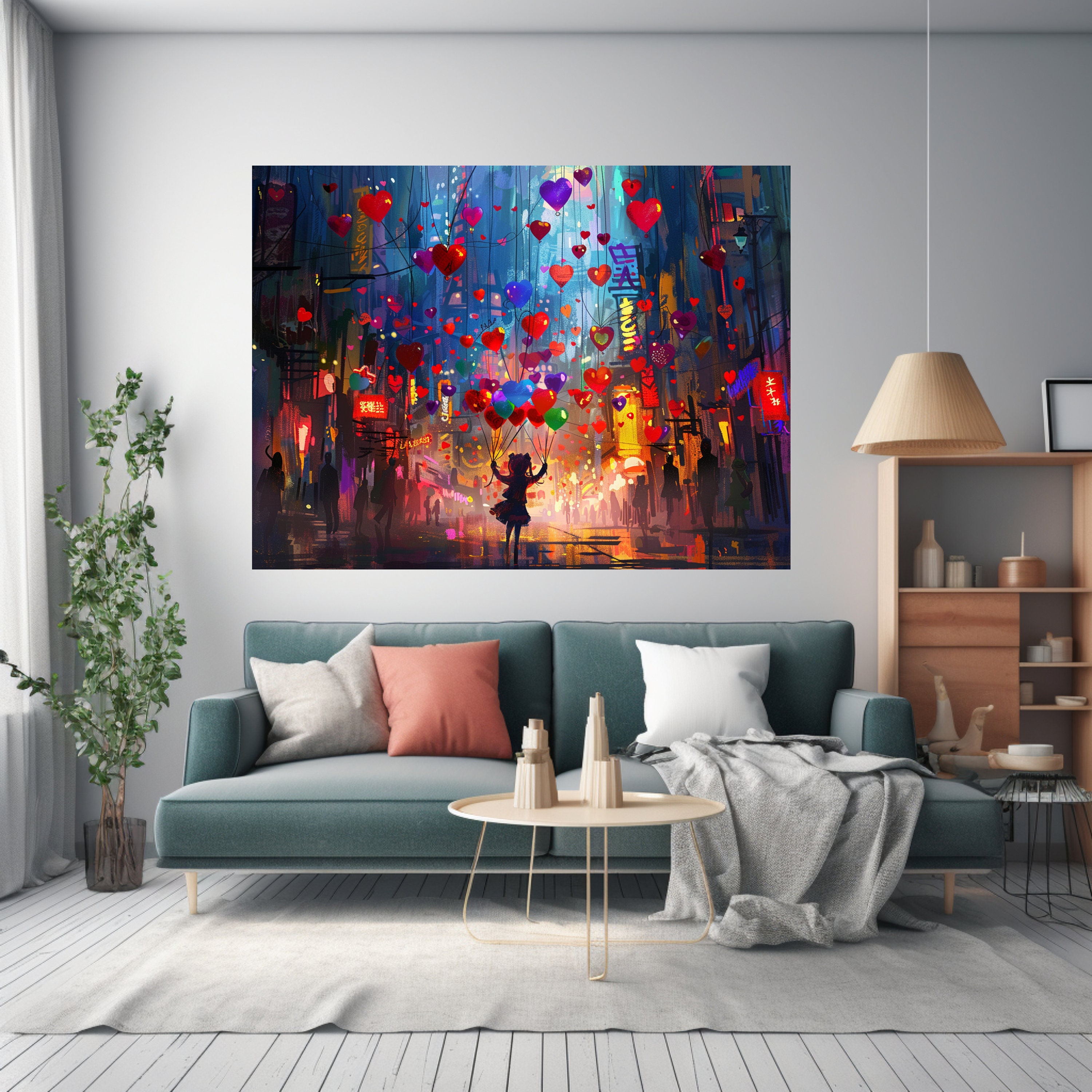 I Found Love Graffiti Und Aquarell Kunstwerk Wanddekoration Poster Und Leinwand Liebe Und Menschlichkeit Buro Geschenkidee Etsy