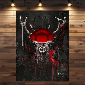 Hirsch "Leopold" Kunstwerk als Poster und Leinwand in verschiedenen Größen Wildlife Schwarzwaldkunst