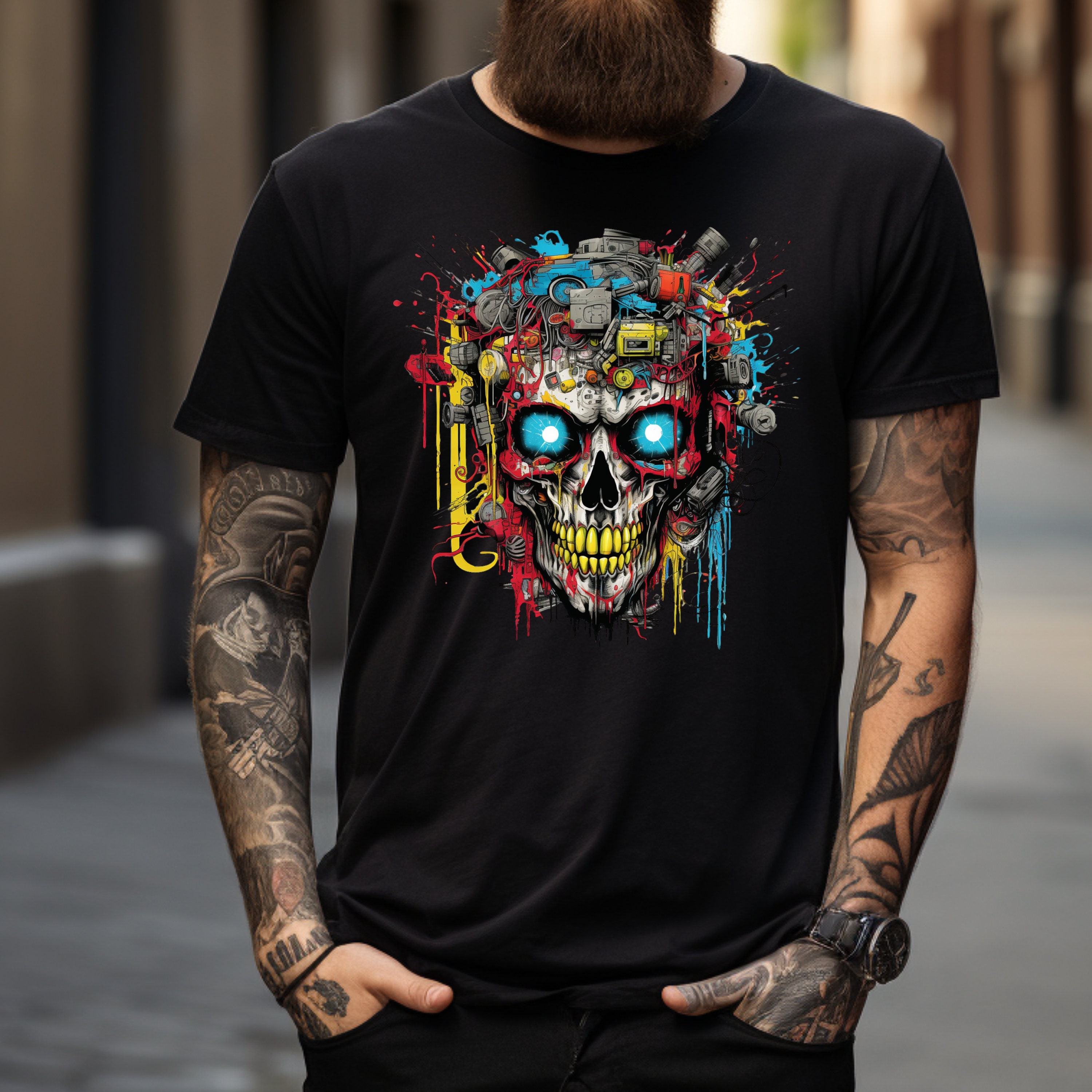 Damen Shirt mit Totenkopf - Camo-Skull, Damen Shirts & Tops, Spiral  Gothic, Kleidung, Gothic-Shop
