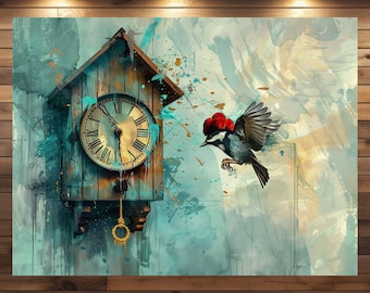 Aquarel kunstwerk "Heimwee" van Cuckoo op canvas in verschillende formaten.