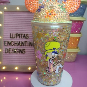 Lizzie tumbler,glow in the dark snowglobe, gift tumbler, McGuire cup,arcylic tumbler, gift for her, 90s tumbler,Lizzie McGuire tumbler