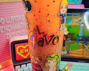 Chavo del ocho cup, Chilindrina,Kiko,don Ramón,dona Florinda,Nono, 24oz Snowglobe,#chavo tumbler,old school, throwback