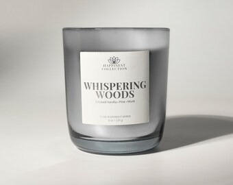 Whispering Woods Luxury Fragrance Candle | Smoked Vanilla & Musk Scented Candle | Apricot Soy Wax Candle | Decorated Candle