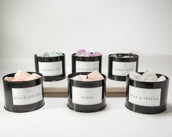 Crystal Stone Diffuser Tins - Aroma  Diffuser - Scented Stones - Aromatherapy Set - Housewarming Gift - Home Decor - Fragrance Set