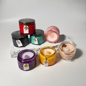 Scented Wickless Candle: Vintage Vessel with Heart Crystal