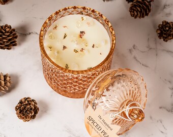 Luxe Candle - Spiced Pear Scent - Holiday Gift - Christmas Gift - Coconut Soy Candle - Customize Candle - Unique Candles