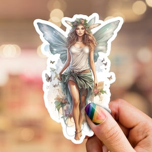 Fairy Sticker, magical sticker, fairy tale sticker, fantasy sticker, laptop sticker, phone sticker, water bottle sticker, witchy sticker