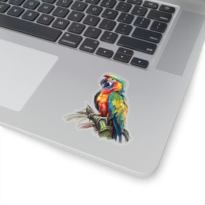 Adesivo pappagallo, adesivo Ara, adesivo uccello, uccello, adesivo natura, adesivo fauna selvatica, adesivo laptop, adesivo telefono, adesivo idro-fiaschetta immagine 2