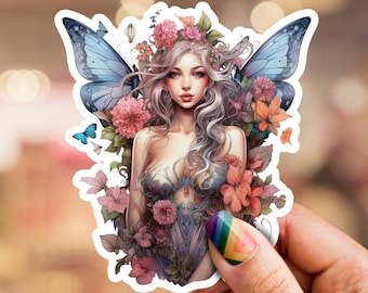 Fairy Sticker, magical sticker, fairy tale sticker, fantasy sticker, laptop sticker, phone sticker, water bottle sticker, witchy sticker