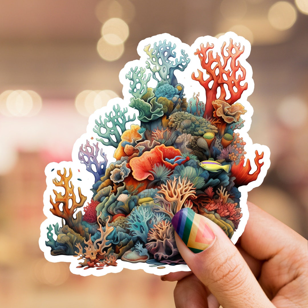 Coral Reef Sticker, Coral Sticker, Reef Sticker, Laptop Sticker, Phone