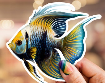 Angel Fish Sticker, Angel fish, Fish Sticker, Laptop Sticker, Phone sticker, water bottle sticker, fish lover, ocean sticker, tropical fish