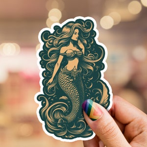 Mermaid Sticker, mermaid, sticker, ocean sticker, phone sticker, water bottle sticker, laptop sticker, nature sticker