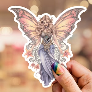 Fairy Sticker, magical sticker, fairy tale sticker, fantasy sticker, laptop sticker, phone sticker, water bottle sticker, witchy sticker