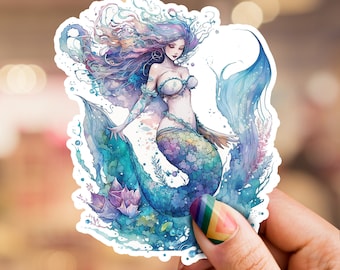 Mermaid Sticker, mermaid, sticker, ocean sticker, phone sticker, water bottle sticker, laptop sticker, nature sticker