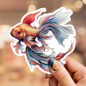 Goldfish sticker, fish sticker, laptop sticker, phone sticker, waterbottle sticker, wildlife sticker, fish lover, aquatic sticker
