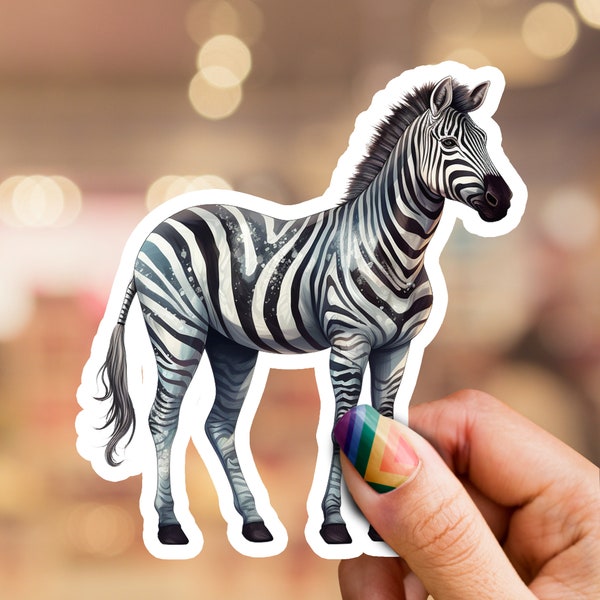 Zebra sticker, animal sticker, safari sticker, wildlife sticker, zebra pattern, phone sticker, laptop sticker, water bottle sticker