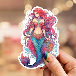 Mermaid Sticker, Mermaid, Mermaid lover, laptop sticker, phone sticker, water bottle sticker, fantasy sticker, ocean-themed sticker