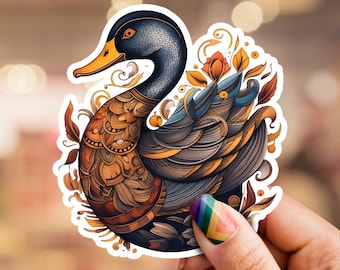 Duck Sticker, Mallard Duck Sticker, Bird Sticker, laptop sticker, water bottle sticker, phone sticker, nature sticker, wildlife sticker