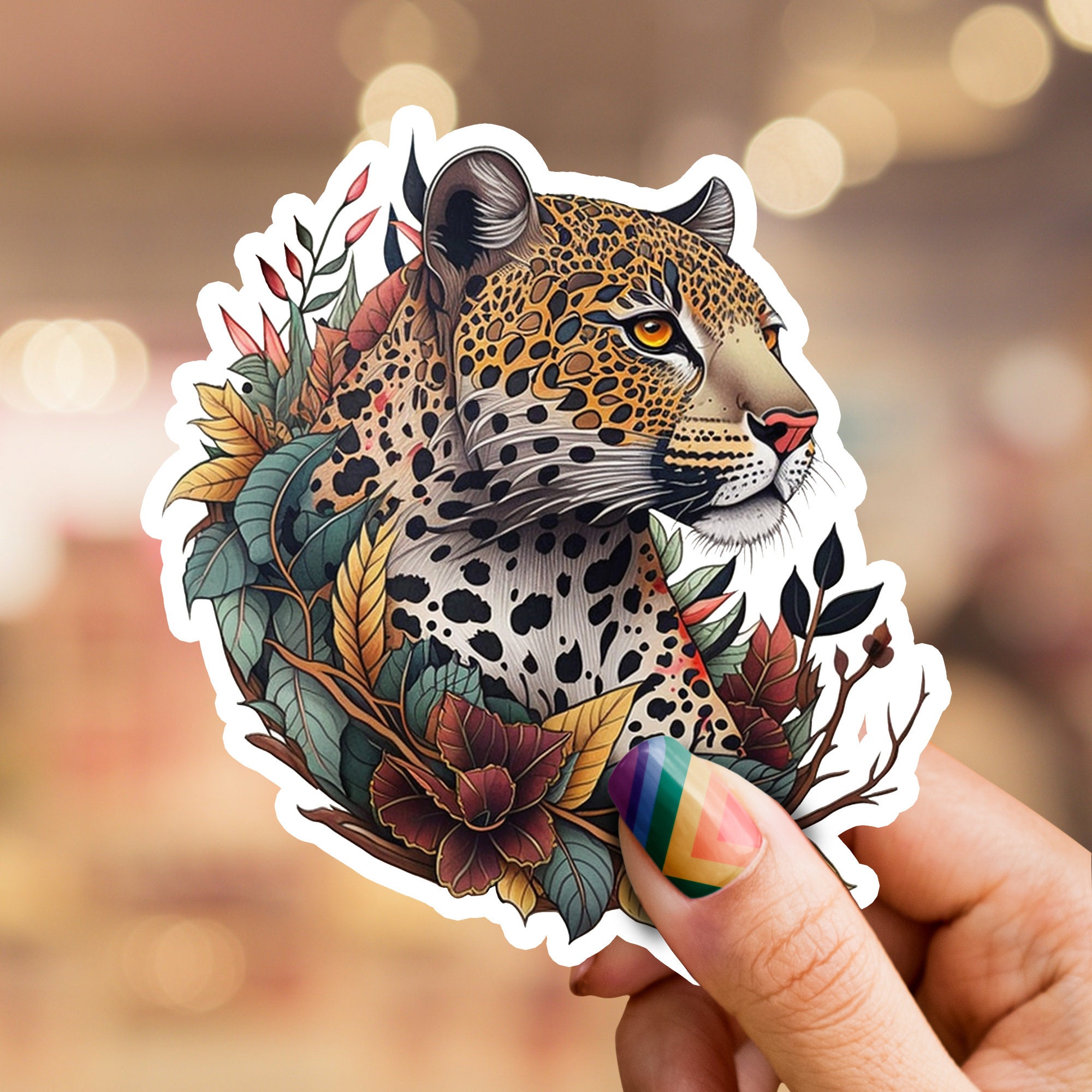 Jaguar Sticker, Jaguar, Sticker, Big Cat Art, Jungle, Jaguar 