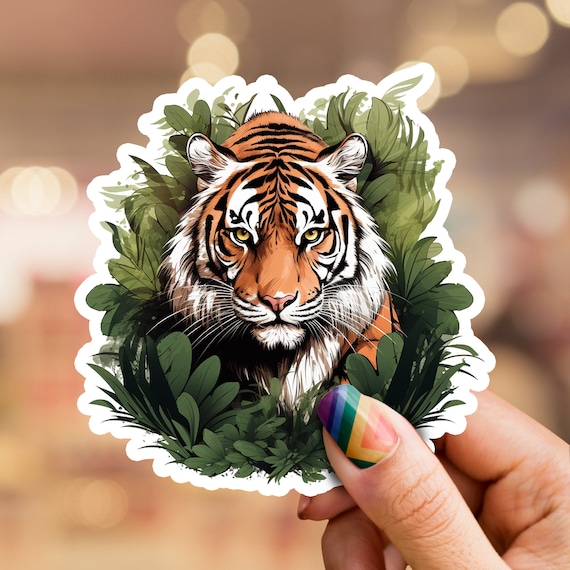 Tiger Sticker, Tiger Art, Big Cat Sticker, jungle sticker, wildlife sticker, laptop sticker, phone sticker, water bottle sticker