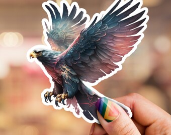 Sticker aigle, sticker oiseau, cadeau amateur d'oiseaux, sticker nature, sticker pour ordinateur portable, sticker pour téléphone, sticker pour bouteille d'eau, sticker animalier