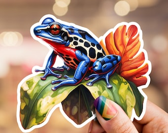 Dart Frog Sticker, Frog Sticker, Poison Dart From sticker, laptop sticker, water bottle sticker, phone sticker, exotic frog sticker