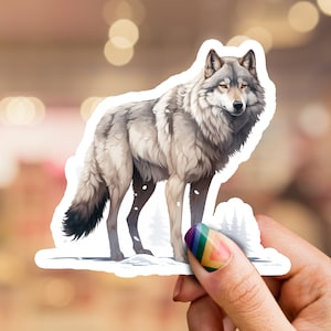 Wolf Sticker, Wolf Art, Wildlife sticker, nature sticker, laptop sticker, phone sticker, water bottle sticker, moon sticker, wolf art