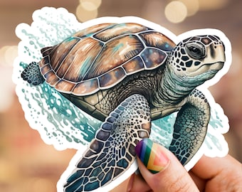 Sea Turtle Sticker, Turtle Sticker, Sticker, Turtle Lover, Laptop Sticker, Phone sticker, hydro flask sticker, nature sticker, wildlife