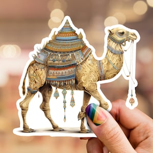 Adesivo con cammello, adesivo nel deserto, adesivo con fauna selvatica, adesivo con natura, adesivo per laptop, adesivo per telefono, adesivo per bottiglia d’acqua, arredamento con cammello, viaggi