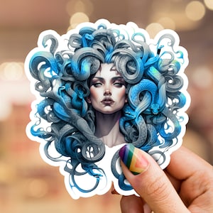 Medusa Sticker, medusa snake sticker, snake sticker, mythical decal, Serpentine Design, gothic sticker, gothic art, dark art design