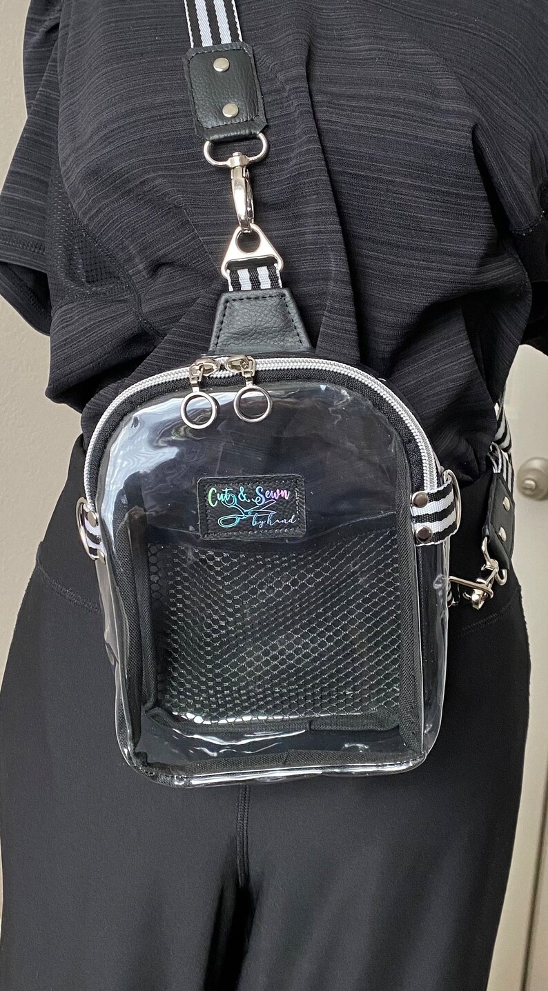 Clear Sling Bag/ Mav Pack/ Clear Vinyl Bag/ Stadium Bag/ Etsy