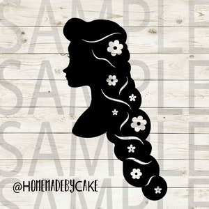 Tangled | Rapunzel Clipart Silhouette | Instant Digital Download | Jpg Png Pdf Svg files