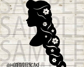 Tangled | Rapunzel Clipart Silhouette | Instant Digital Download | Jpg Png Pdf Svg files
