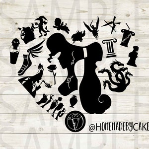 Hercule | Mégare Clipart Silhouette | Oeuvre de conception de coeur | Téléchargement numérique instantané | Fichiers Jpg Png Pdf Svg