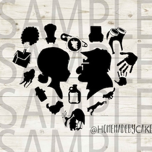 ACIMA | Silhueta de clipart de Ellie e Carl | Arte de design de coração | Download Digital Instantâneo | Arquivos Jpg Png Pdf Svg