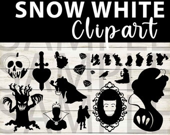 Snow White Clipart Images | Instant Digital Download | Jpg Png Pdf Svg files