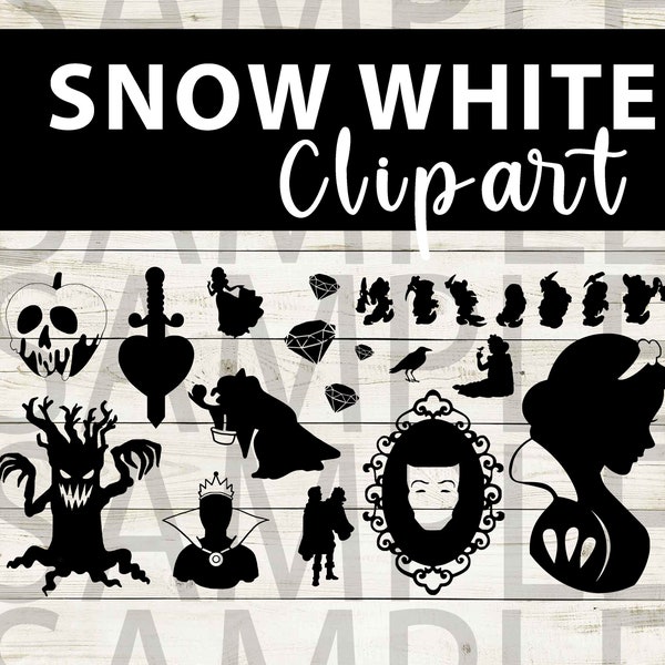 Snow White Clipart Images | Instant Digital Download | Jpg Png Pdf Svg files