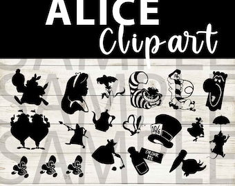 Alice in Wonderland | Alice Clipart Images | Instant Digital Download | Jpg Png Pdf Svg files