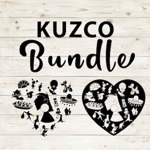 The Emperor's New Groove | Kuzco Clipart Silhouette Bundle | Heart and Cutout Design Artwork | Digital Download | Jpg Png Pdf Svg files