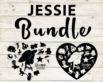 Toy Story | Jessie Clipart Silhouette Bundle | Heart and Cutout Design Artwork | Instant Digital Download | Jpg Png Pdf Svg files